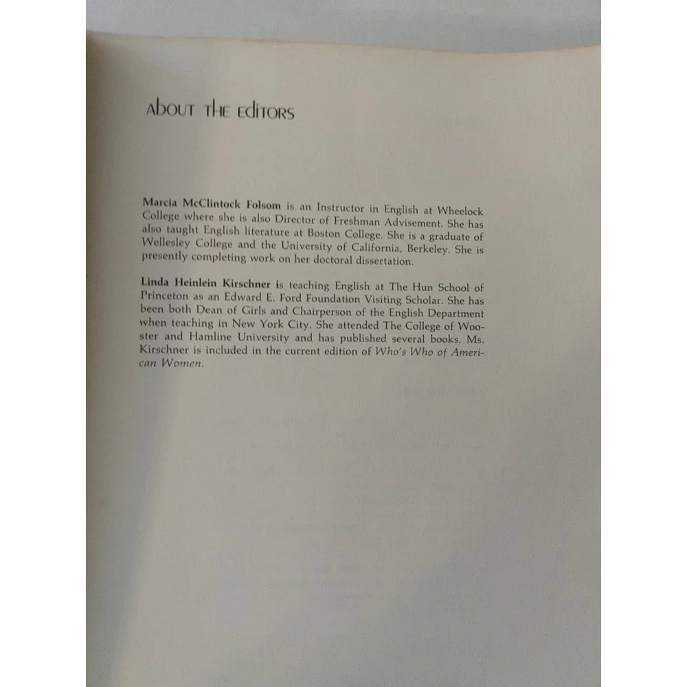 by women: An Anthology of Literature By L. H. Kirschner & Marcia Folsom PB 1976